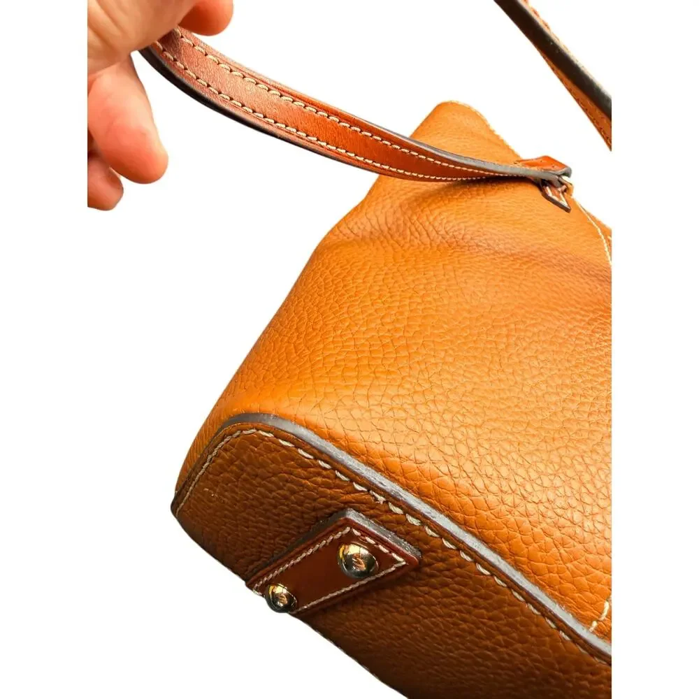 Dooney & Bourke Pebble Grain Leather Tote Bag Cognac Brown